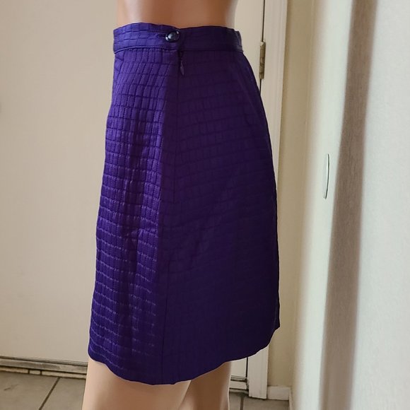 Auth NEW 1996 VERSACE PURPLE MINI SKIRT 42 IT small S size 4 - 6 - Picture 3 of 5
